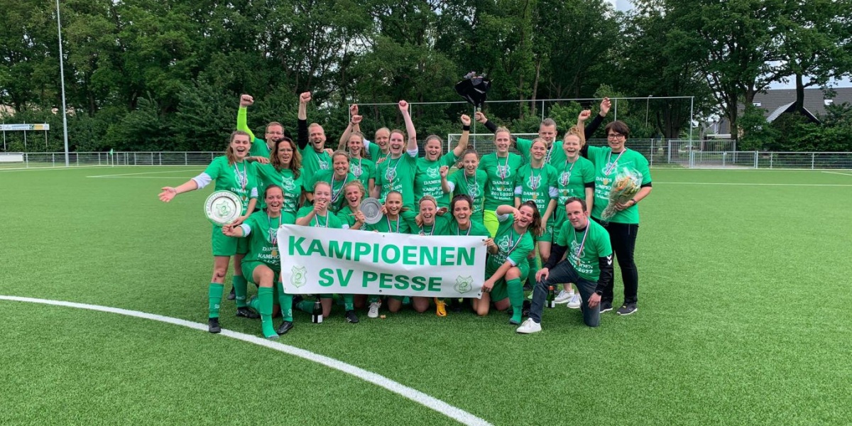 Pesse vrouwen na moeizame overwinning overtuigend kampioen